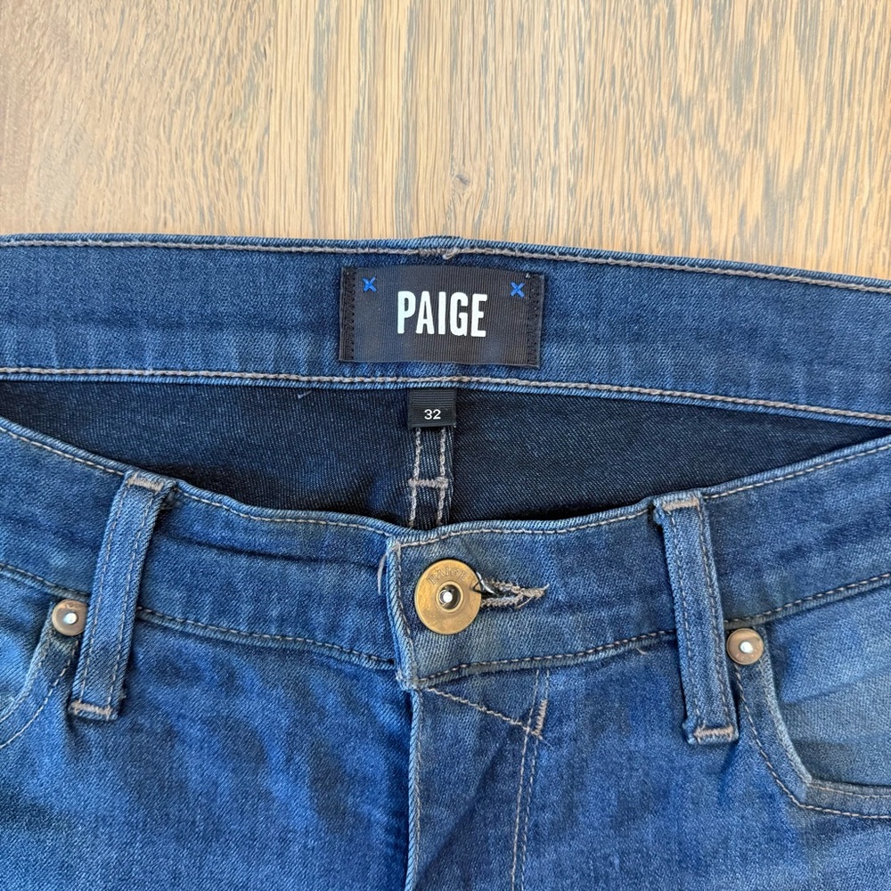 PAIGE Men's Dark Blue Slim Jeans - Picture 3 of 6